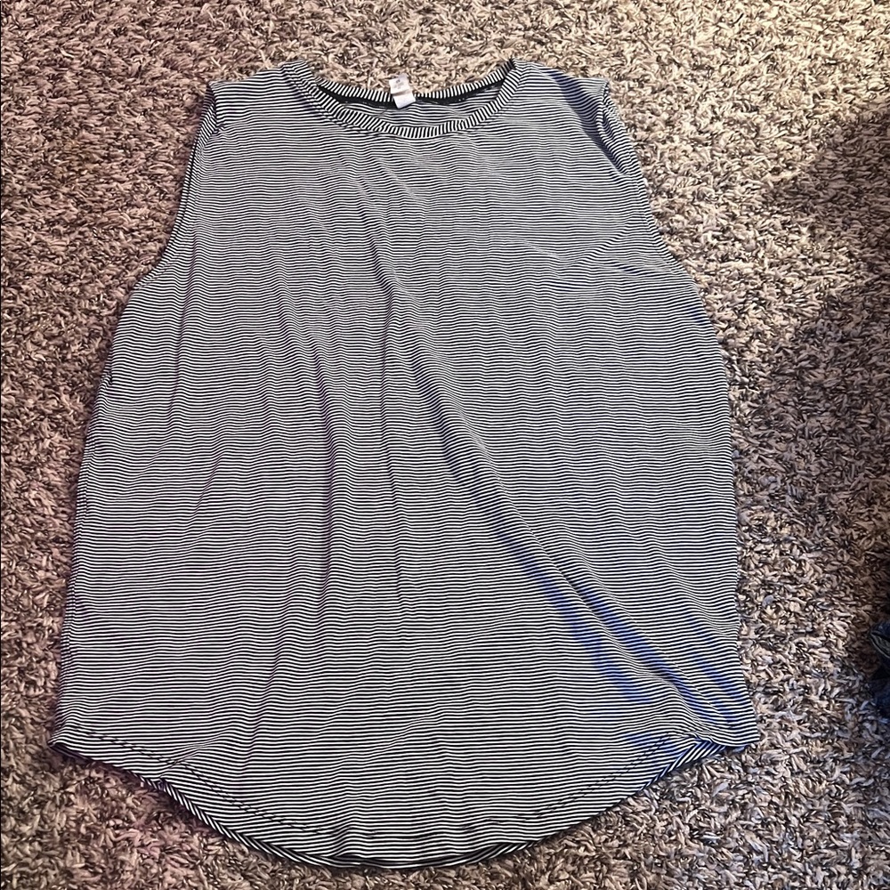 lululemon athletica Black & White Microstripe Sleeveless Tank